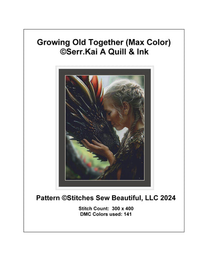 Growing Old Together (Max Color) counted cross stitch pattern by Serr.Kai A Quill & Ink