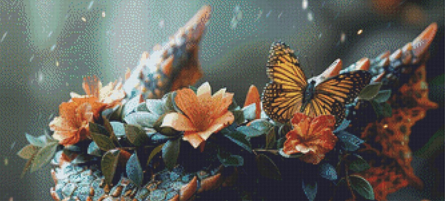 A Crown of Flowers counted cross stitch pattern by Serr.Kai A Quill & Ink