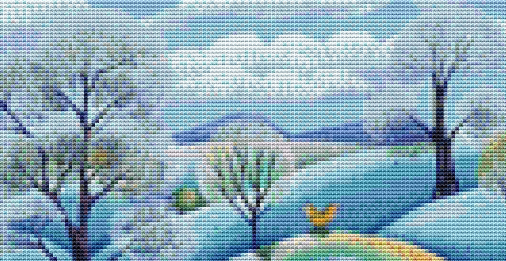 Father and Son Stroll (Small) cross stitch pattern by The Art Revivalist