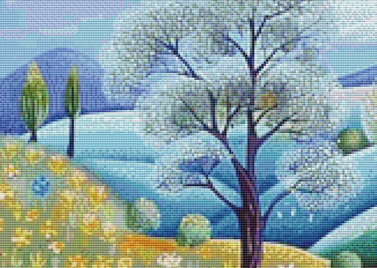 Father and Son Stroll (Max Color) cross stitch pattern by The Art Revivalist