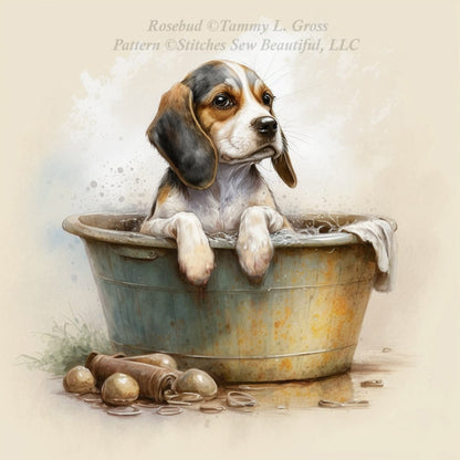 Rosebud cross stitch pattern by Tammy L. Gross