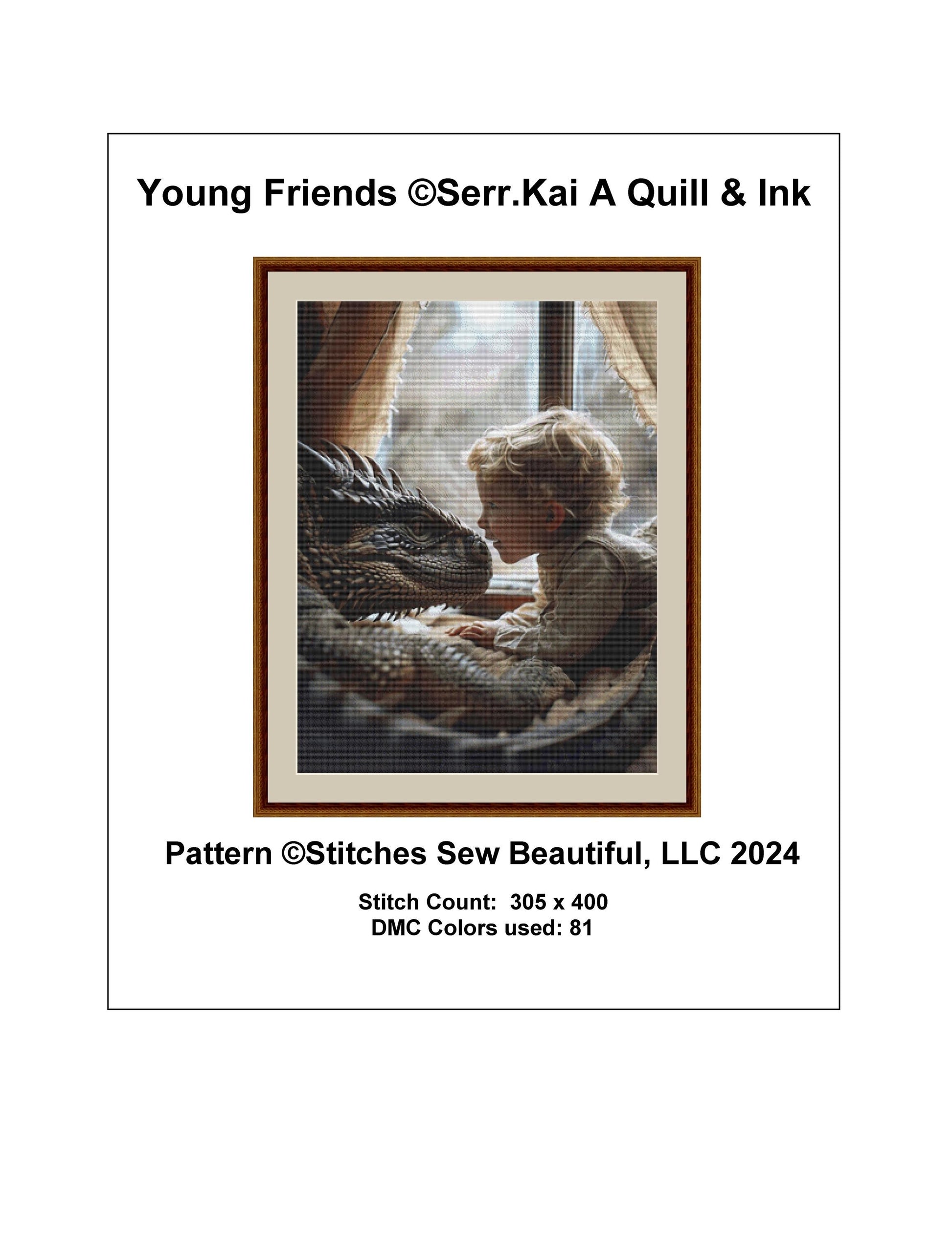 Young Friends counted cross stitch pattern by Serr.Kai A Quill & Ink