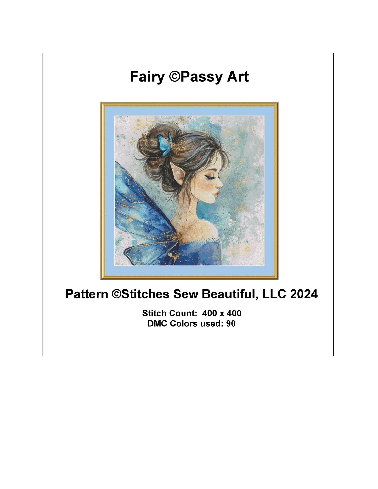 Fairy counted cross stitch pattern by PassyArt
