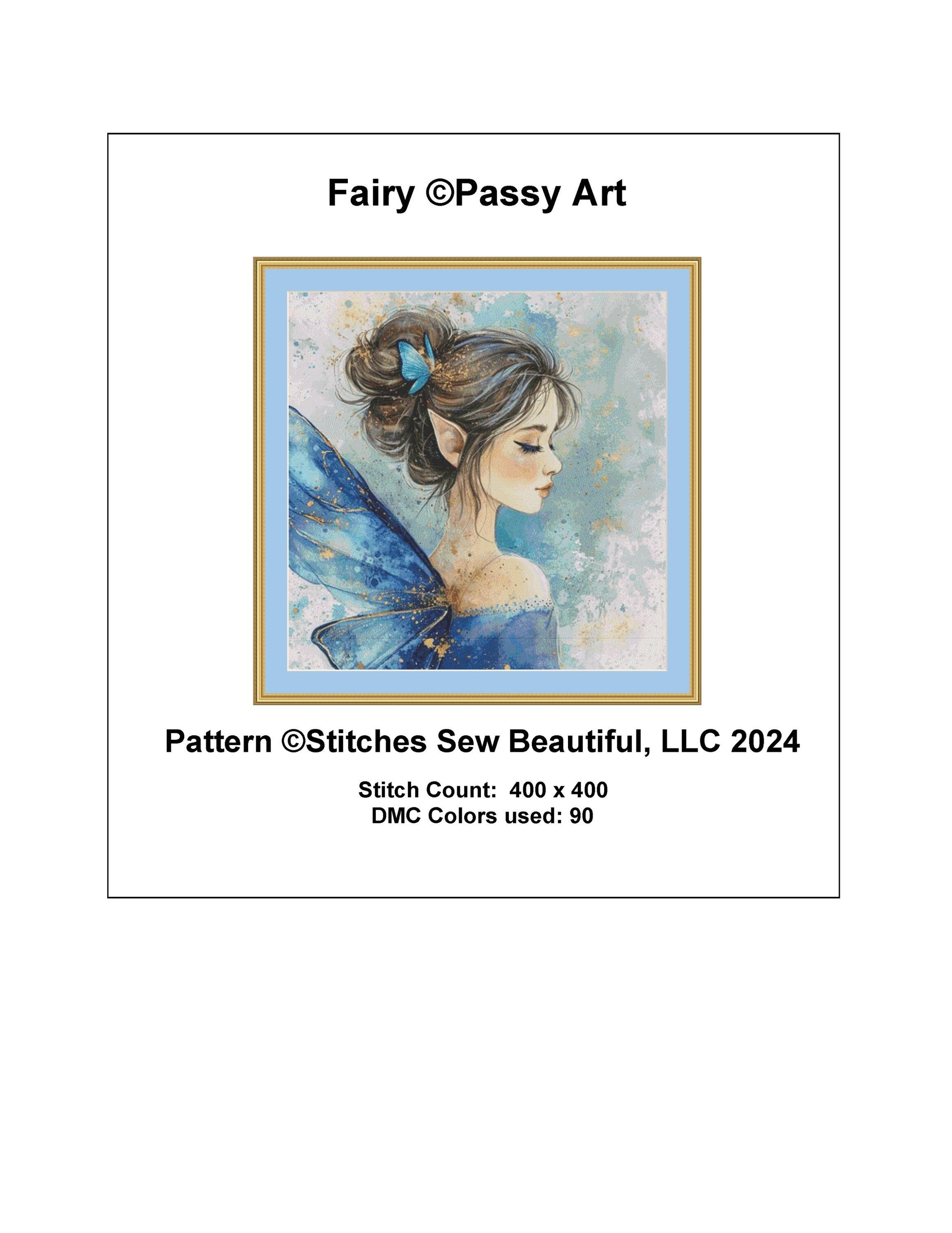 Fairy counted cross stitch pattern by PassyArt