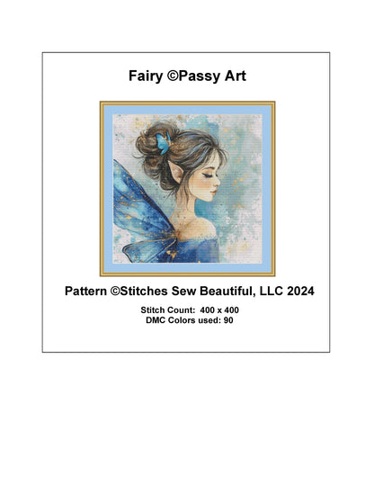 Fairy counted cross stitch pattern by PassyArt