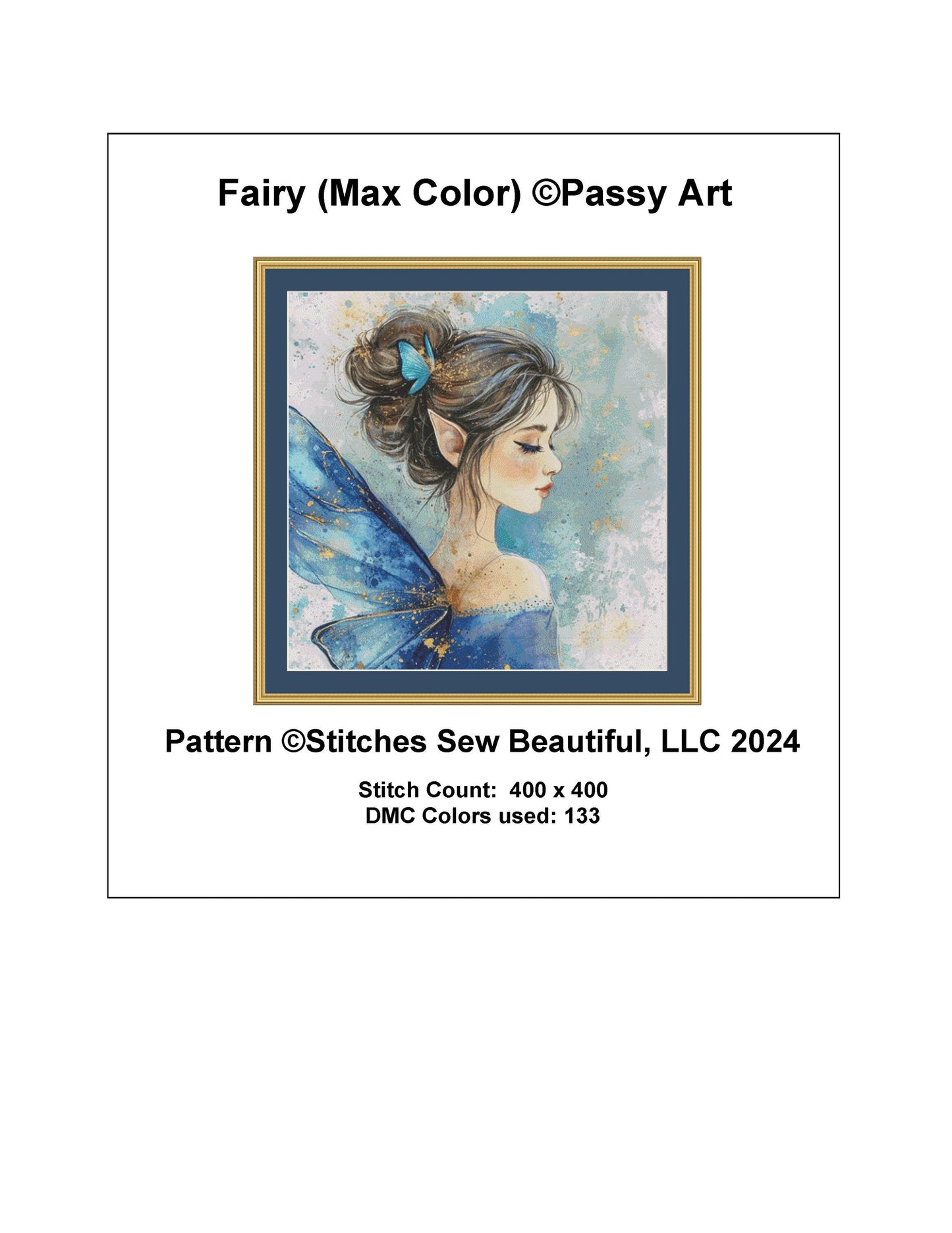Fairy (Max Color) counted cross stitch pattern by PassyArt