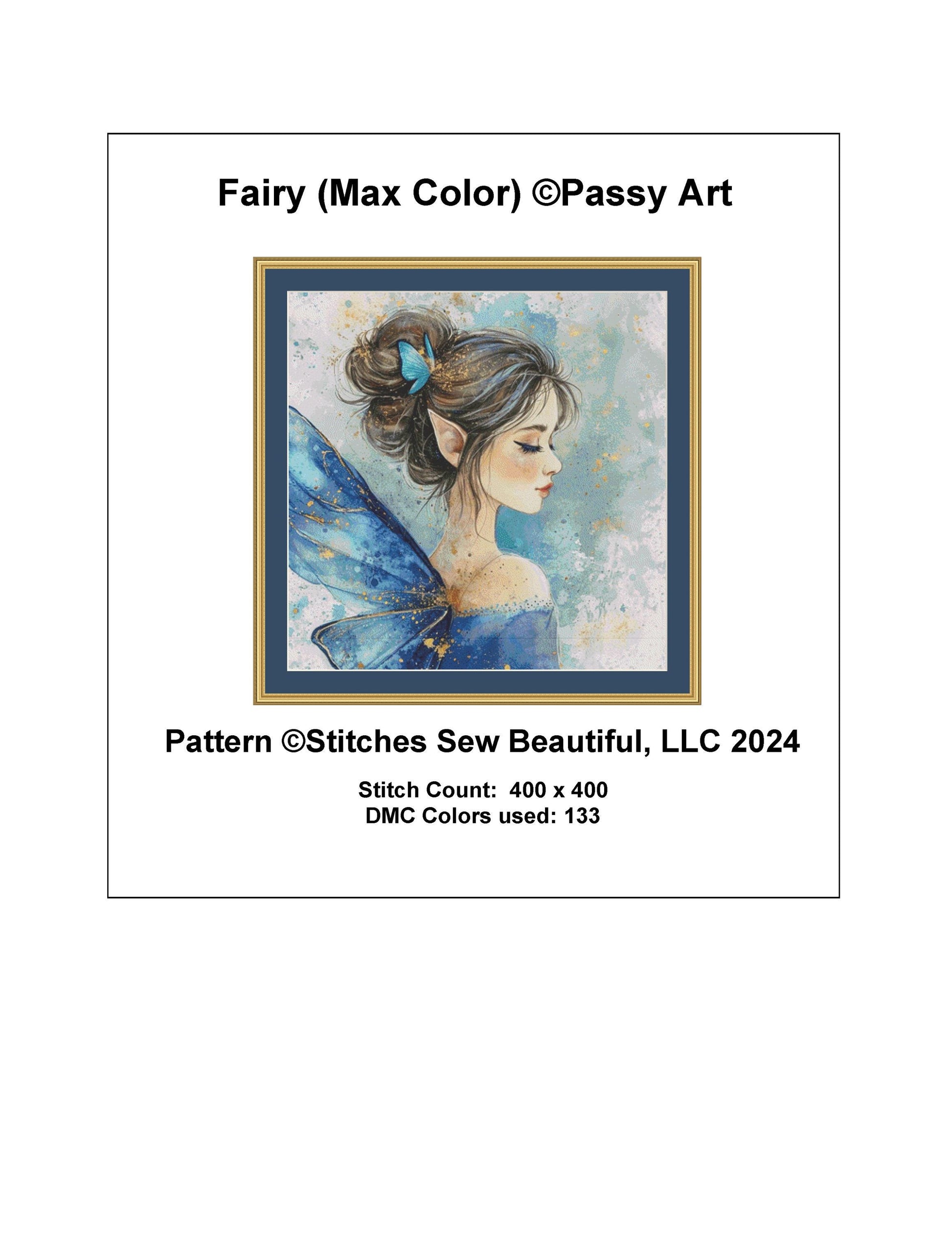 Fairy (Max Color) counted cross stitch pattern by PassyArt