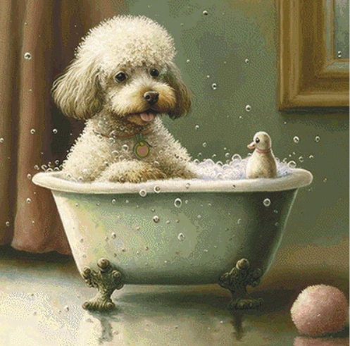 Poodle cross stitch pattern by Tammy L. Gross