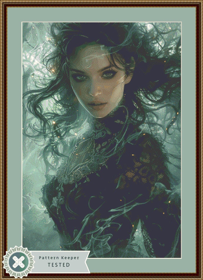 Witch of Mists cross stitch pattern by The Art Revivalist