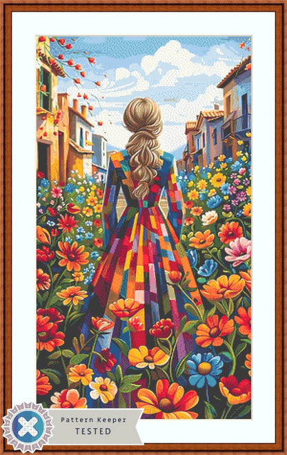 City Street of Flowers cross stitch pattern by Eder Jose Rosa