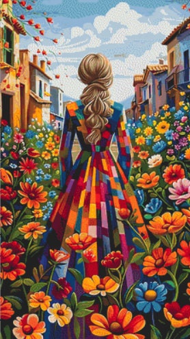 City Street of Flowers cross stitch pattern by Eder Jose Rosa