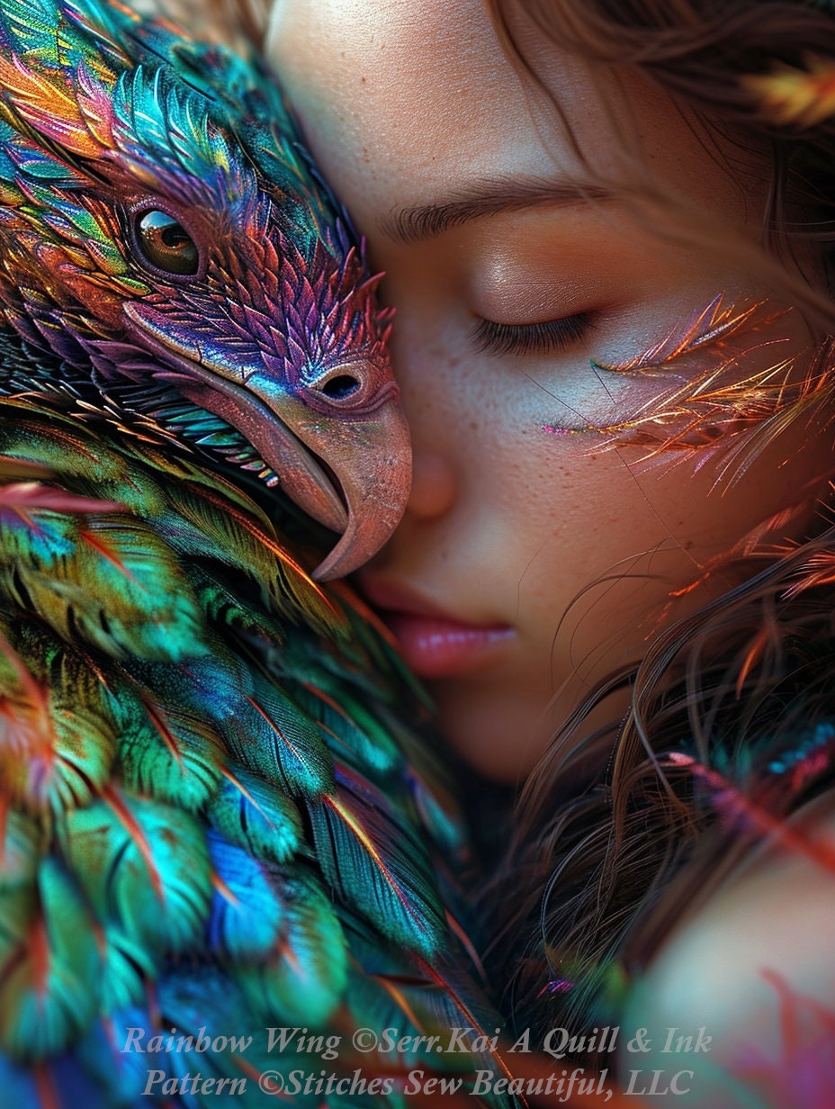 Rainbow Wing cross stitch pattern by Serr.Kai A Quill & Ink