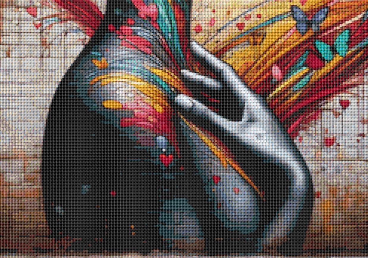 Street Art cross stitch pattern by World of Love Hearts/Adrian G Eyre