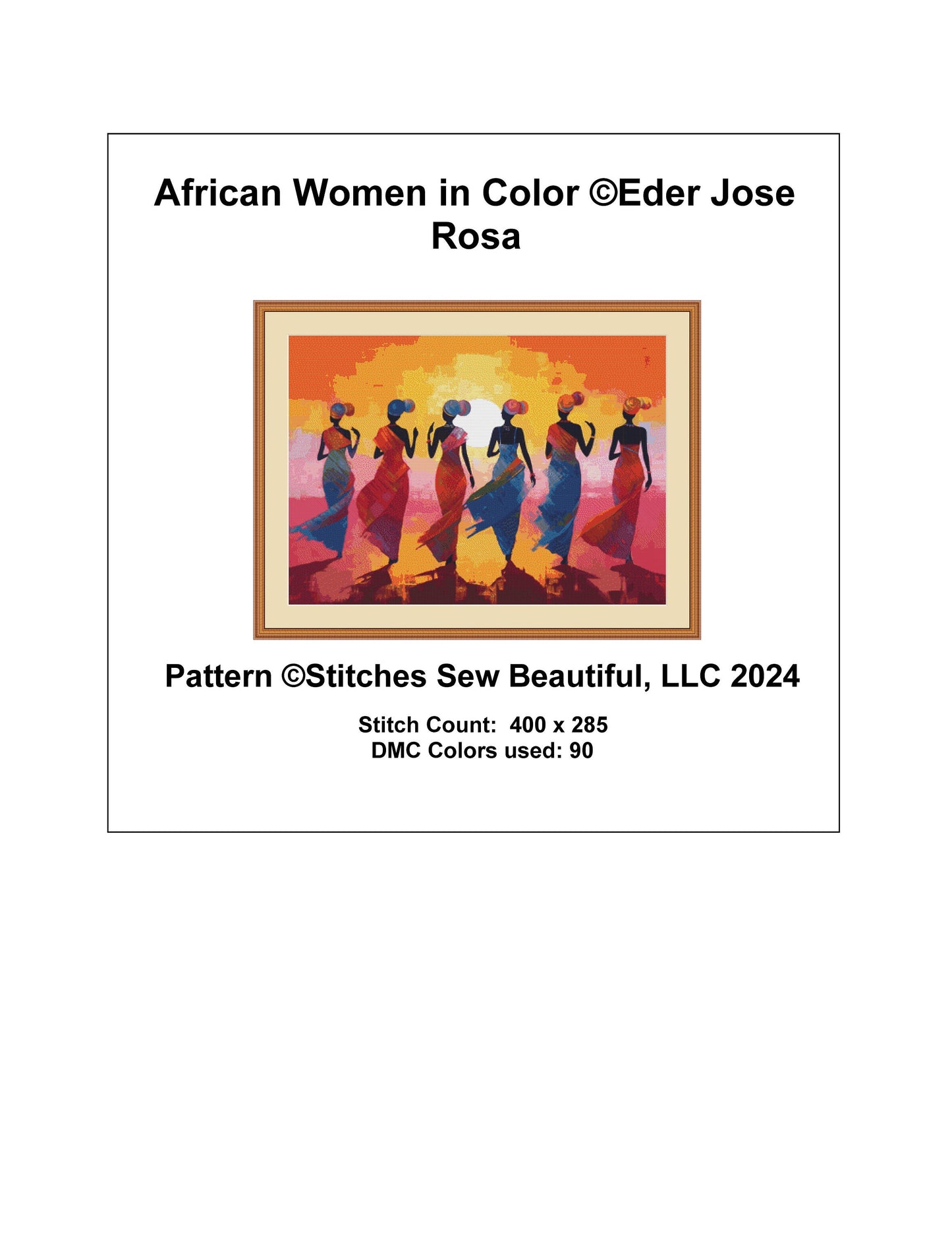 African Women in Color counted cross stitch pattern by Eder Jose Rosa