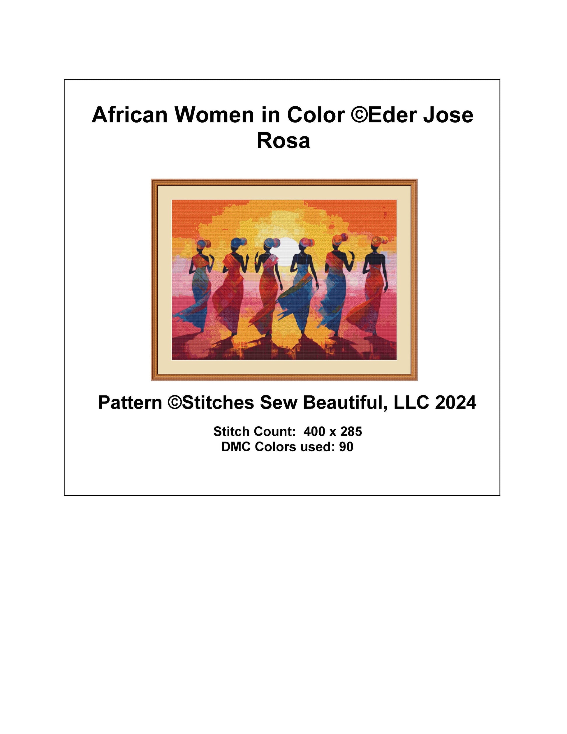 African Women in Color counted cross stitch pattern by Eder Jose Rosa