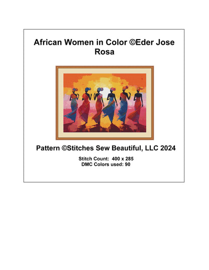 African Women in Color counted cross stitch pattern by Eder Jose Rosa