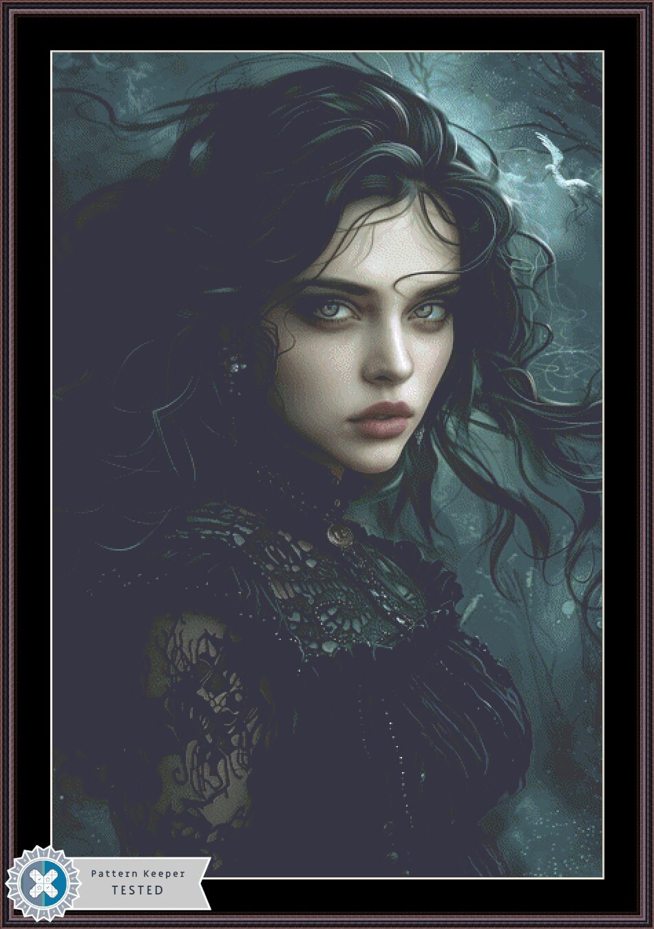 Witch of the Tides (Max Size) counted cross stitch pattern by The Art Revivalist