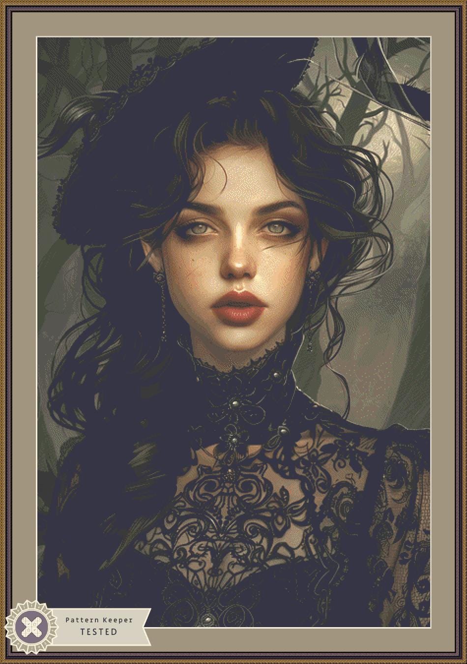 Witch of the Ancients (Max Size) counted cross stitch pattern by The Art Revivalist