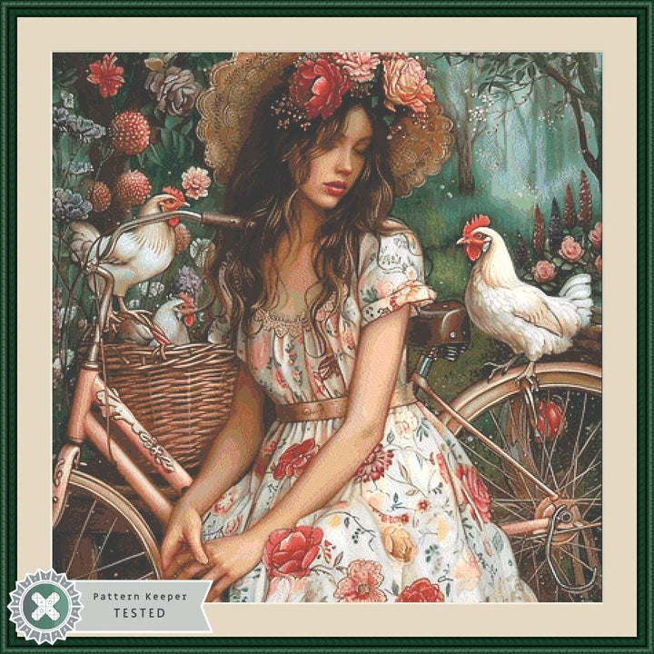 Shabby Chic Country Girl counted cross stitch pattern by Eder Jose Rosa