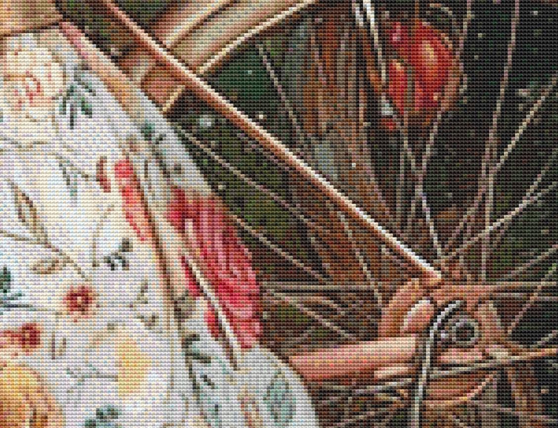 Shabby Chic Country Girl counted cross stitch pattern by Eder Jose Rosa