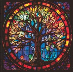 Stained Glass Tree of Life (Small) counted cross stitch pattern by PeacefulArtColors