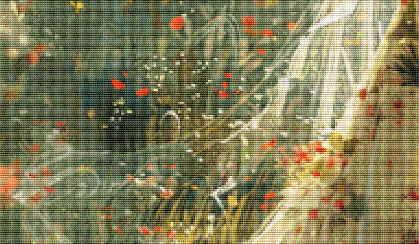 Bride in a Field of Flowers 2 counted cross stitch pattern by Eder Jose Rosa