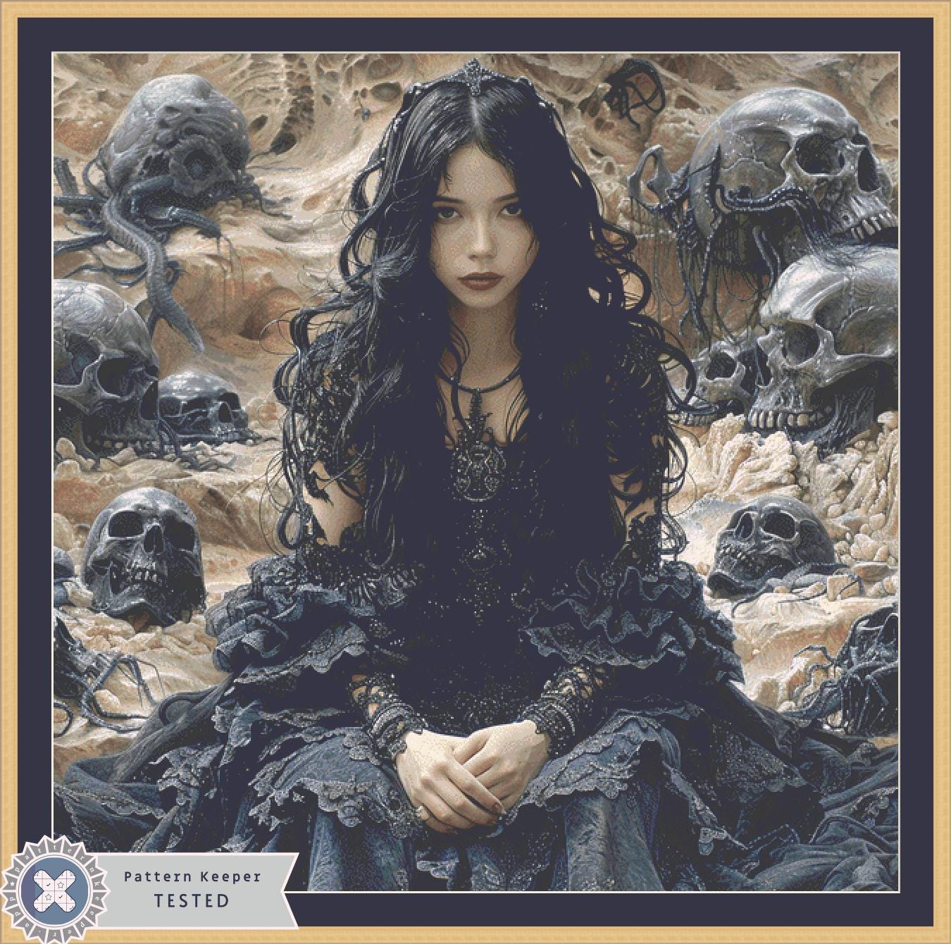 In the Shadow of  Skulls (Max Size) counted cross stitch pattern by Eder Jose Rosa