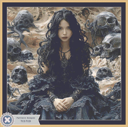 In the Shadow of  Skulls (Max Size) counted cross stitch pattern by Eder Jose Rosa