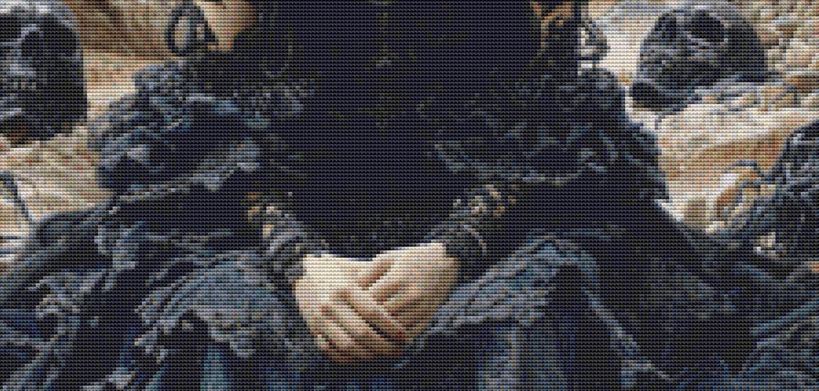 In the Shadow of Skulls (Small) counted cross stitch pattern by Eder Jose Rosa