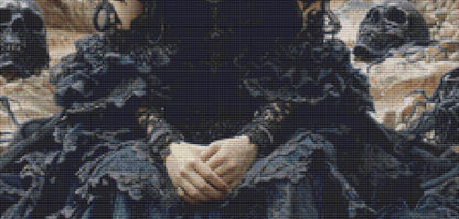 In the Shadow of Skulls (Small) counted cross stitch pattern by Eder Jose Rosa
