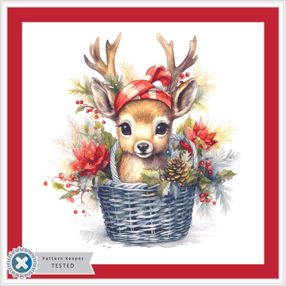 Christmas Reindeer counted cross stitch pattern by CedarGroveGraphics