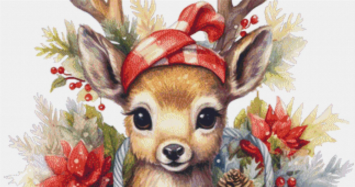 Christmas Reindeer counted cross stitch pattern by CedarGroveGraphics