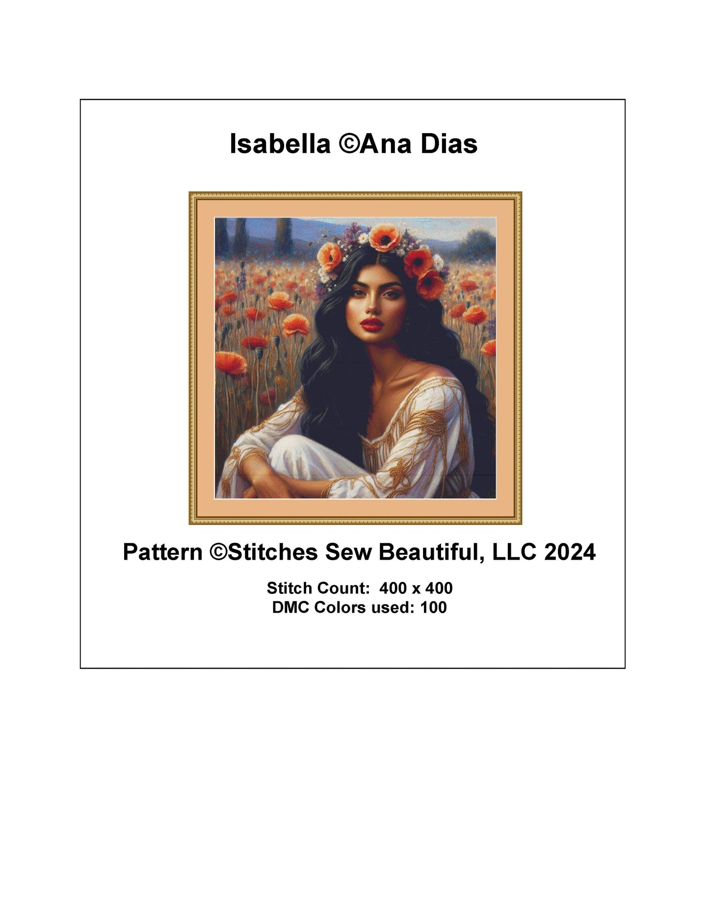 Isabella counted cross stitch pattern by Ana Dias