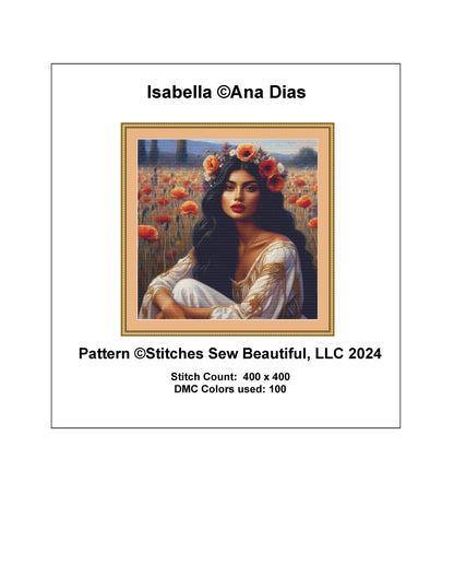 Isabella counted cross stitch pattern by Ana Dias