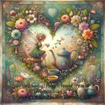 Whimsical Fairy counted cross stitch pattern by World of Love Hearts/Adrian G. Eyre