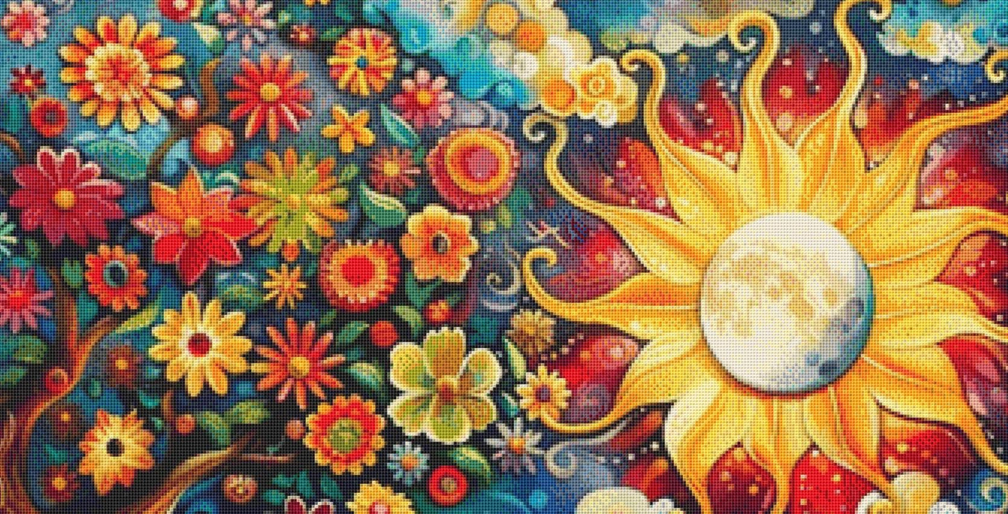 Sailing Beneath the Solar Eclipse counted cross stitch pattern by Eder Jose Rosa