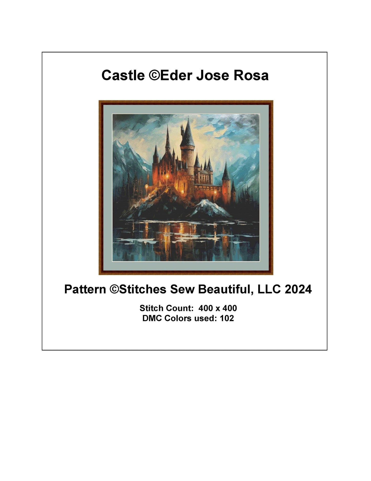 Castle counted cross stitch pattern by Eder Jose Rosa