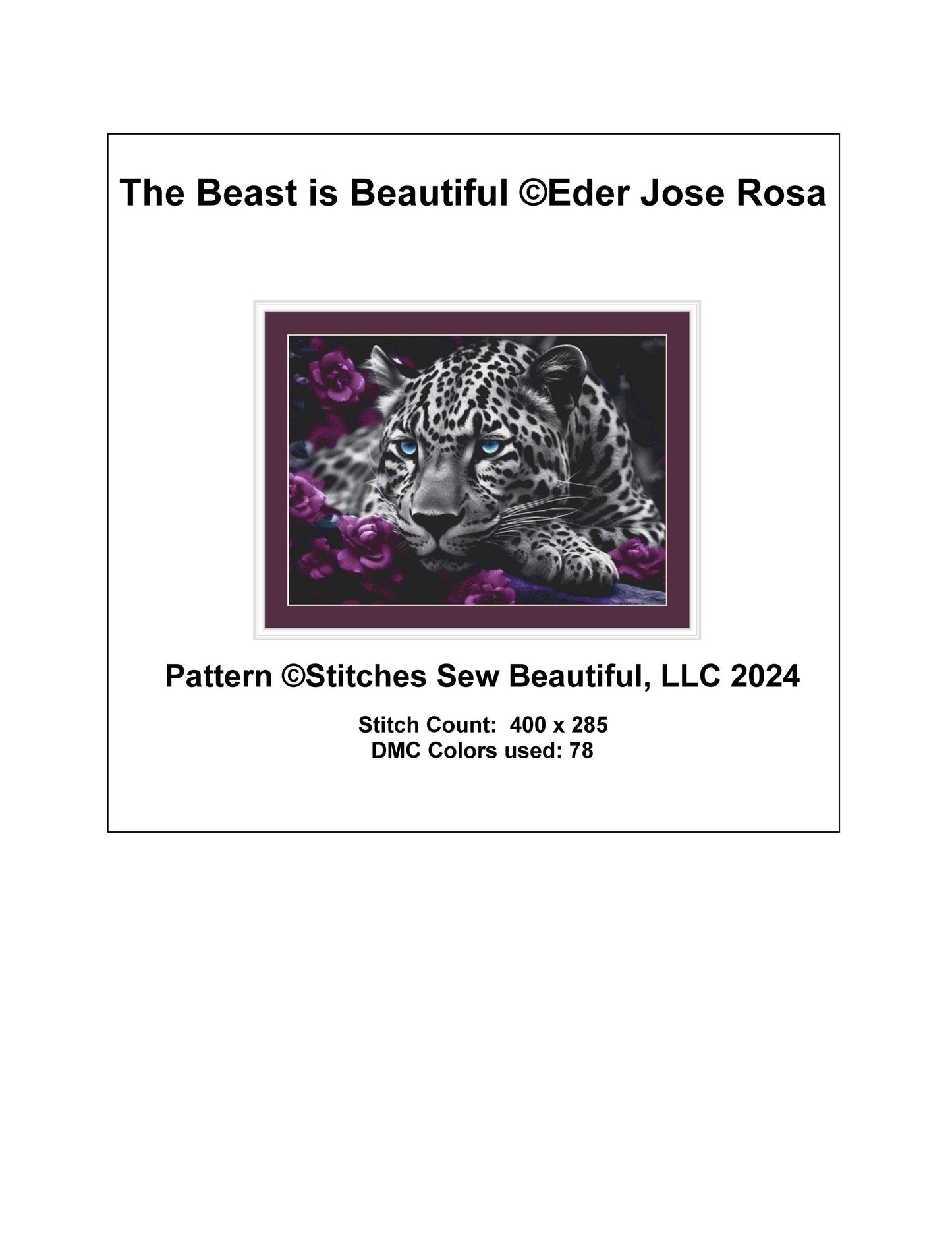 The Beast is Beautiful counted cross stitch pattern by Eder Jose Rosa