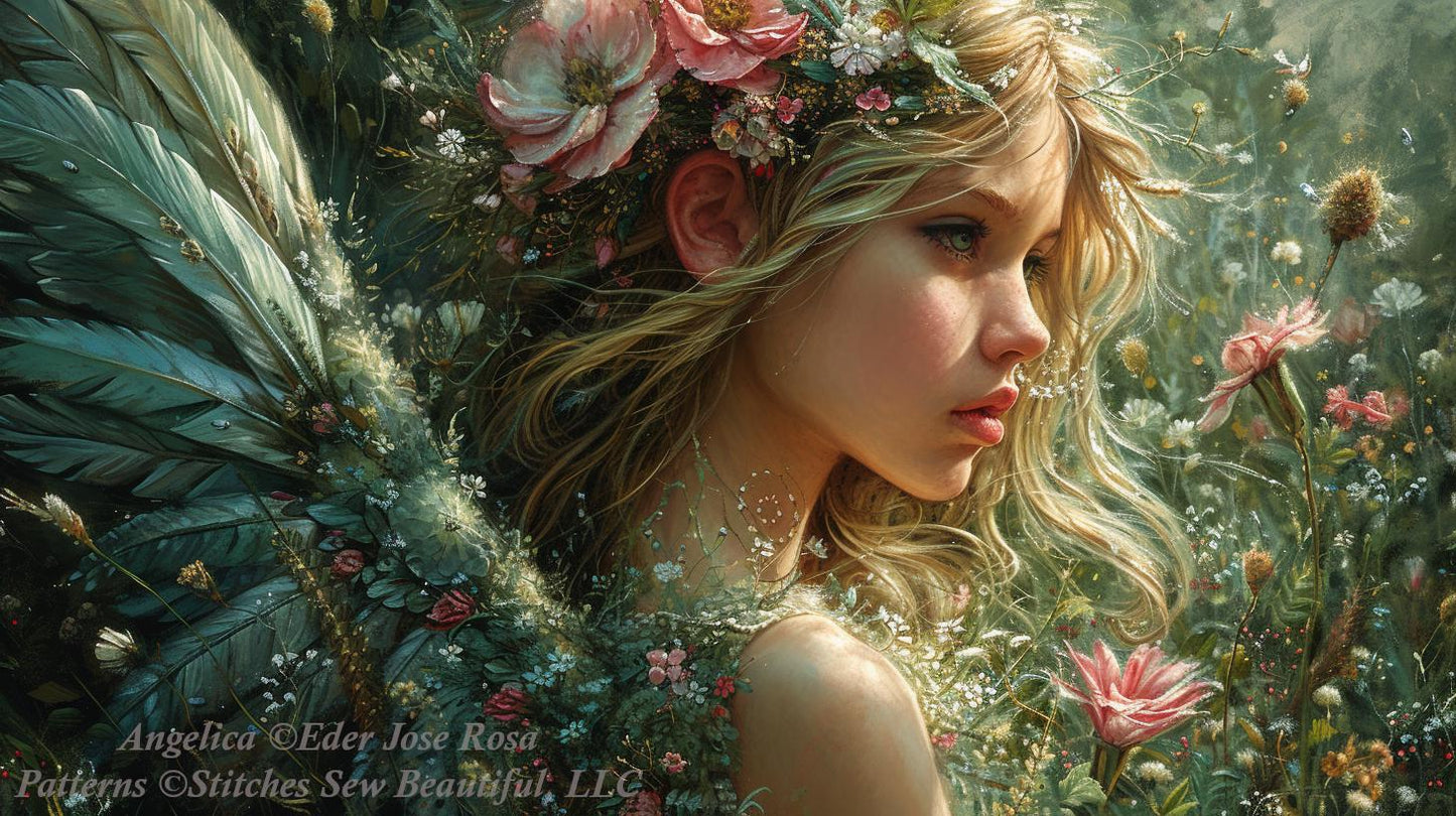 Angelica counted cross stitch pattern by Eder Jose Rosa