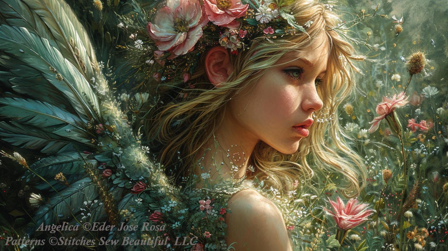 Angelica counted cross stitch pattern by Eder Jose Rosa