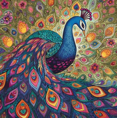 Peacock counted cross stitch pattern by Eder Jose Rosa