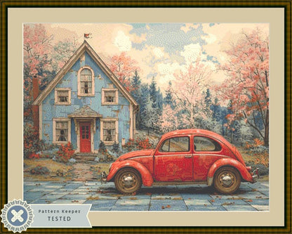 Red Herbie counted cross stitch pattern by Eder Jose Rosa