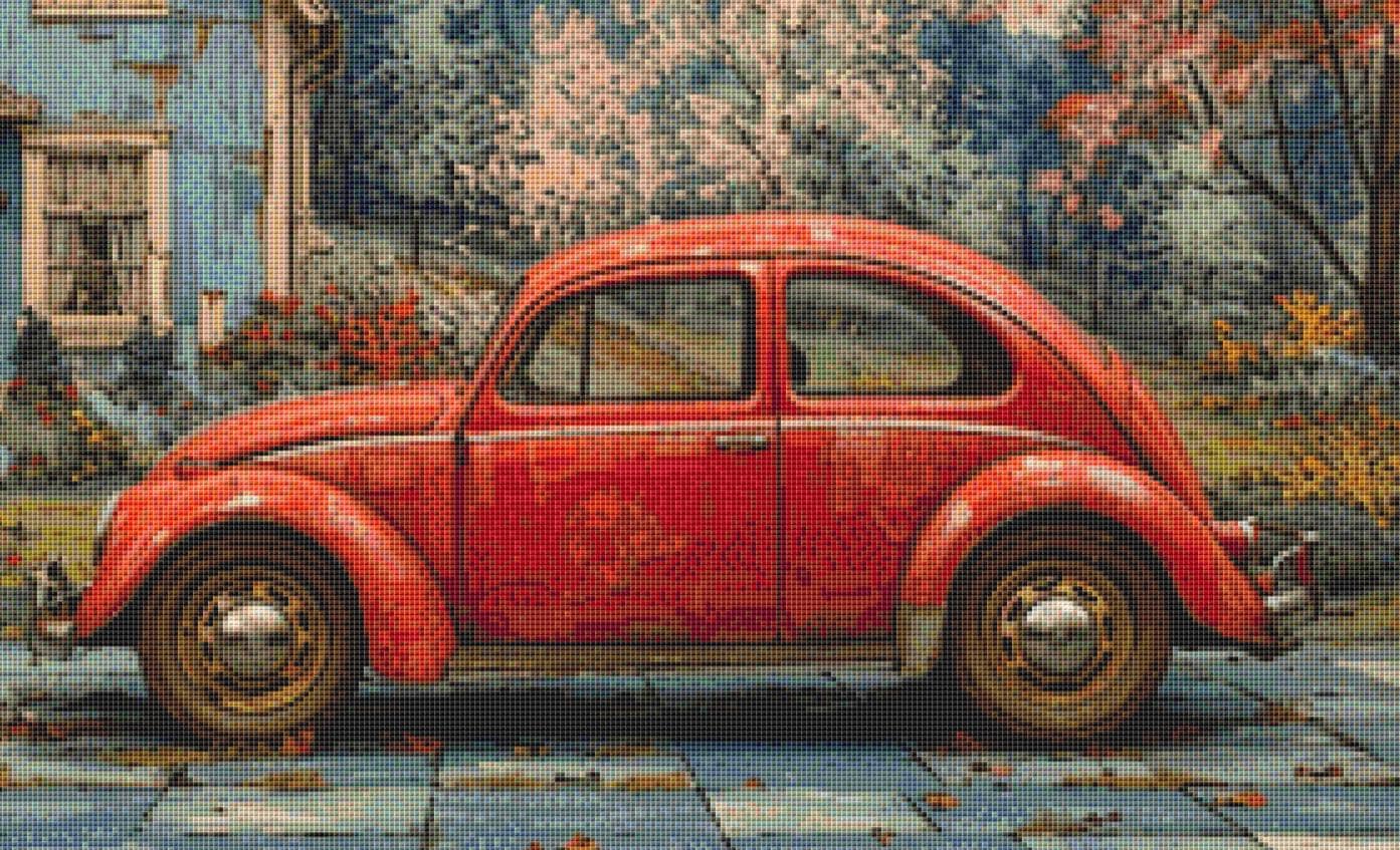 Red Herbie counted cross stitch pattern by Eder Jose Rosa