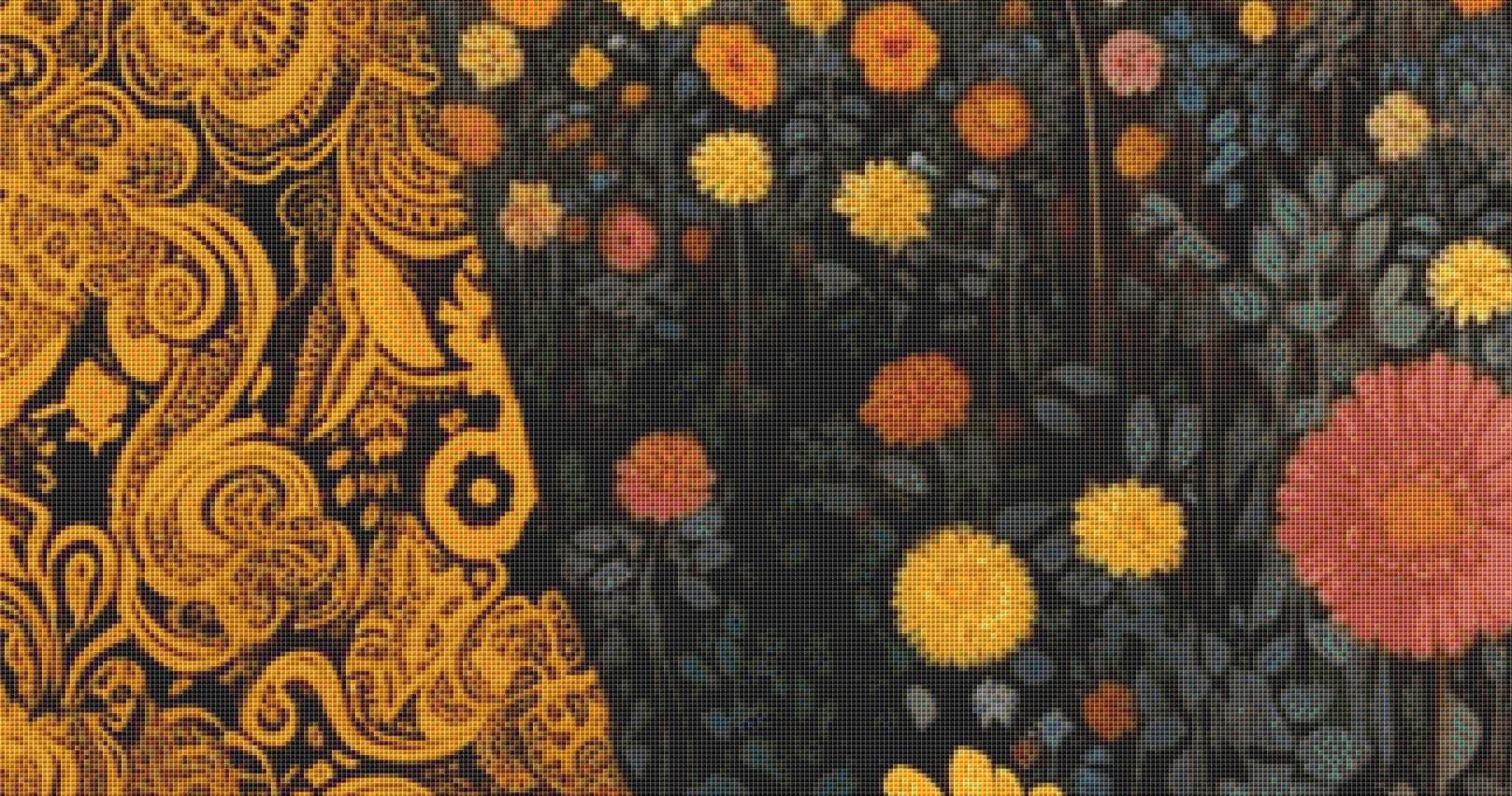 Woman in a Field of Flowers 12 (Max Size/Color) counted cross stitch pattern by Eder Jose Rosa