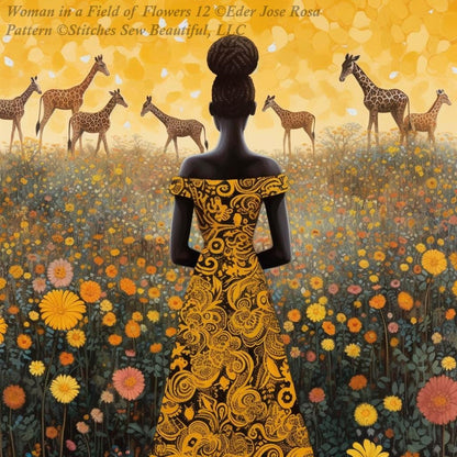 Woman in a Field of Flowers 12 (Small) counted cross stitch pattern by Eder Jose Rosa