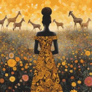 Woman in a Field of Flowers 12 (Small) counted cross stitch pattern by Eder Jose Rosa