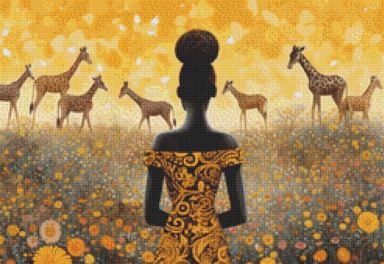 Woman in a Field of Flowers 12 (Small) counted cross stitch pattern by Eder Jose Rosa