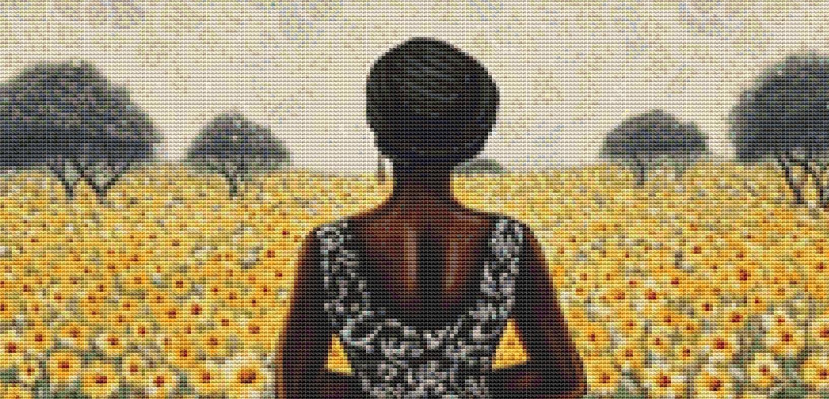 Woman in a Field of Flowers 13 (Small) counted cross stitch pattern by Eder Jose Rosa