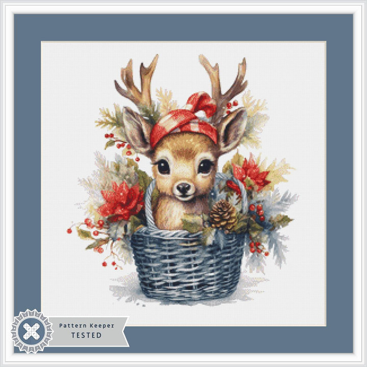 Christmas Reindeer (Small) counted cross stitch pattern by CedarGroveGraphics