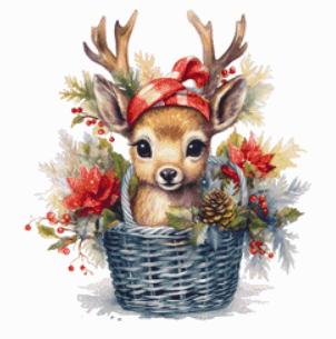 Christmas Reindeer (Small) counted cross stitch pattern by CedarGroveGraphics
